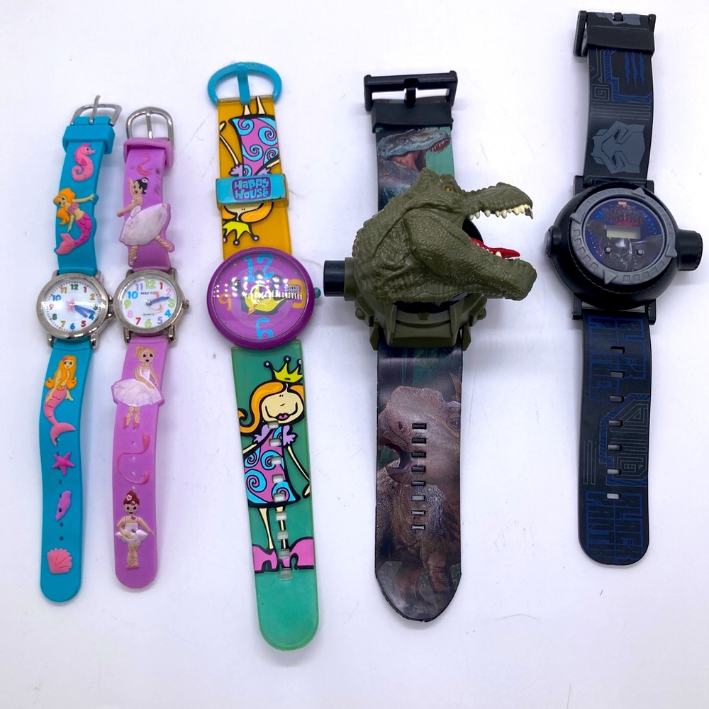Kids Watch Variety Lot Ballerina Mermaid Princess Dinosaur Black Panther